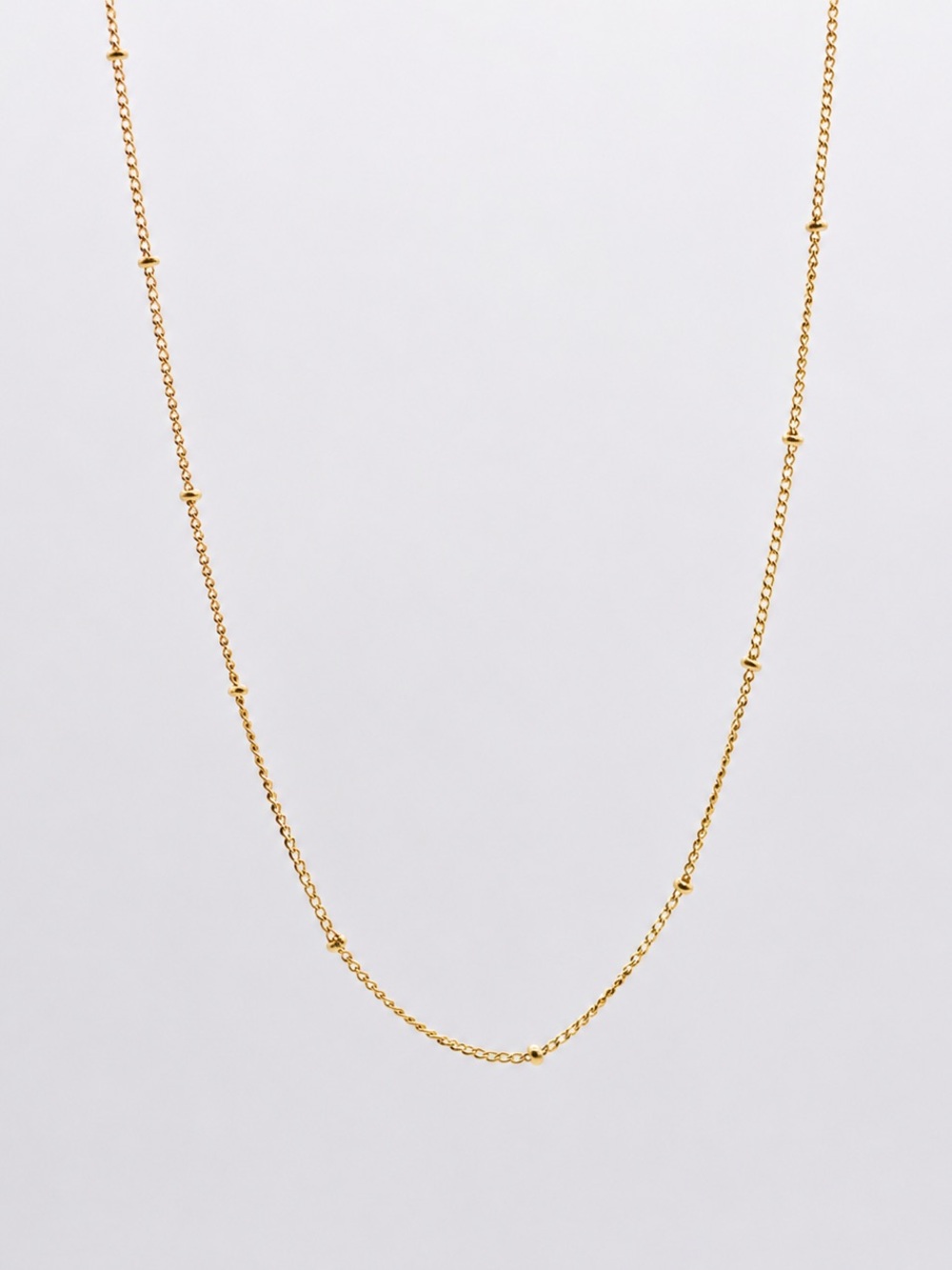 Gold Station Chain Necklace - PVD Gold Coated Stainless Steel